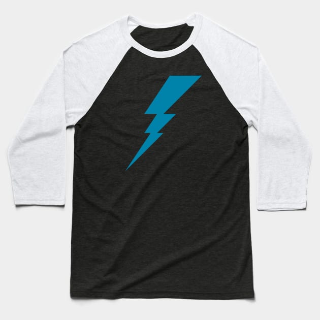 Lightning Bolt geometric Blue Symbol Baseball T-Shirt by TMBTM